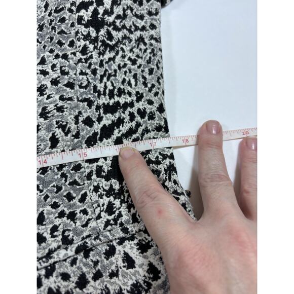 DKNY Blazer Jacket Grey Black Cream Animal Print 10 Single Breasted Pockets - Picture 5 of 9